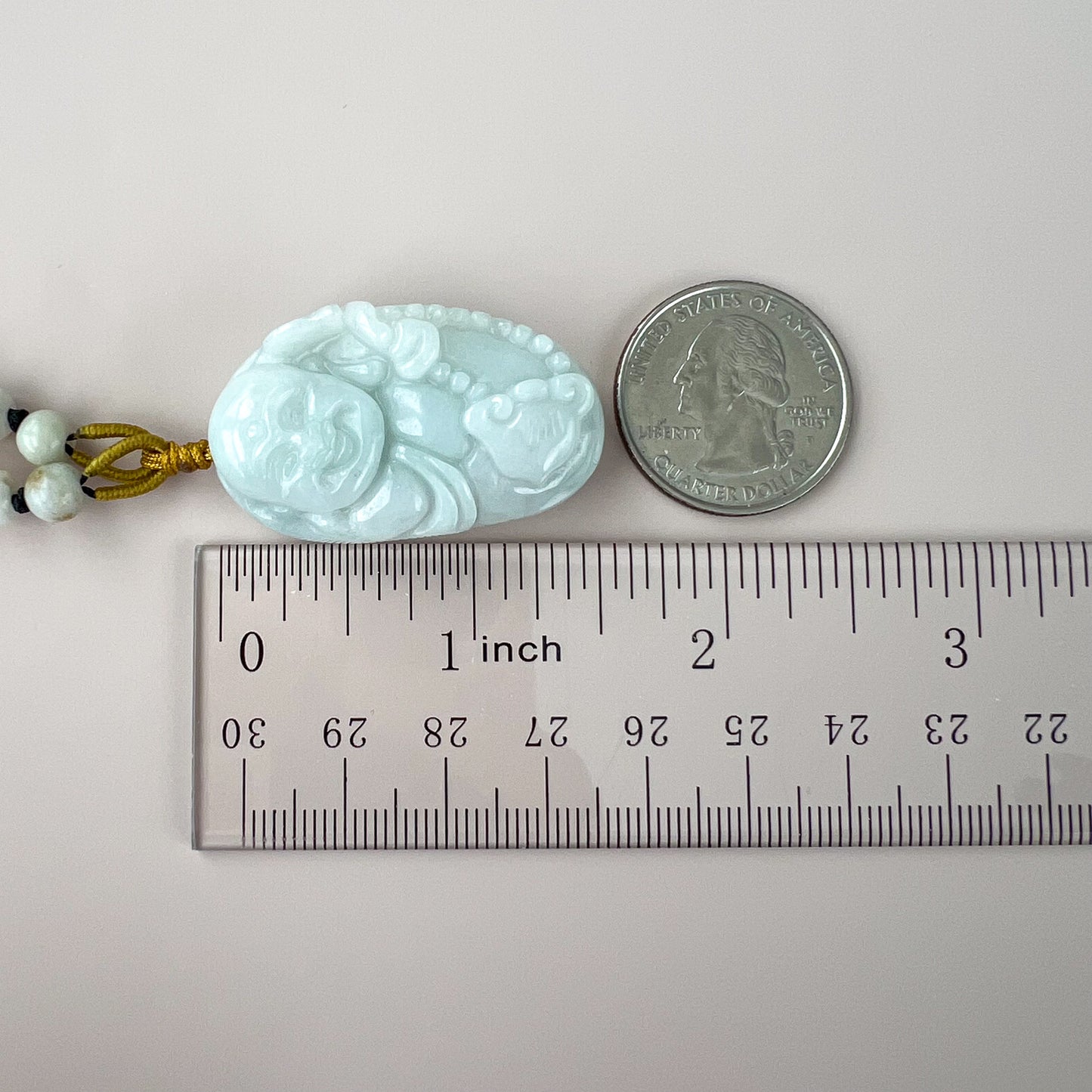 Cradle of Bliss Happy Buddha Jade Pendant, Jadeite Jade Carved Pendant, YW-0110-1647012807