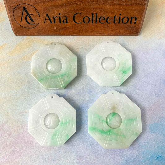 Green Jadeite Jade Yin Yang Pendant Ba Gua Pendant, 八卦, YGR-0423-1682551568
