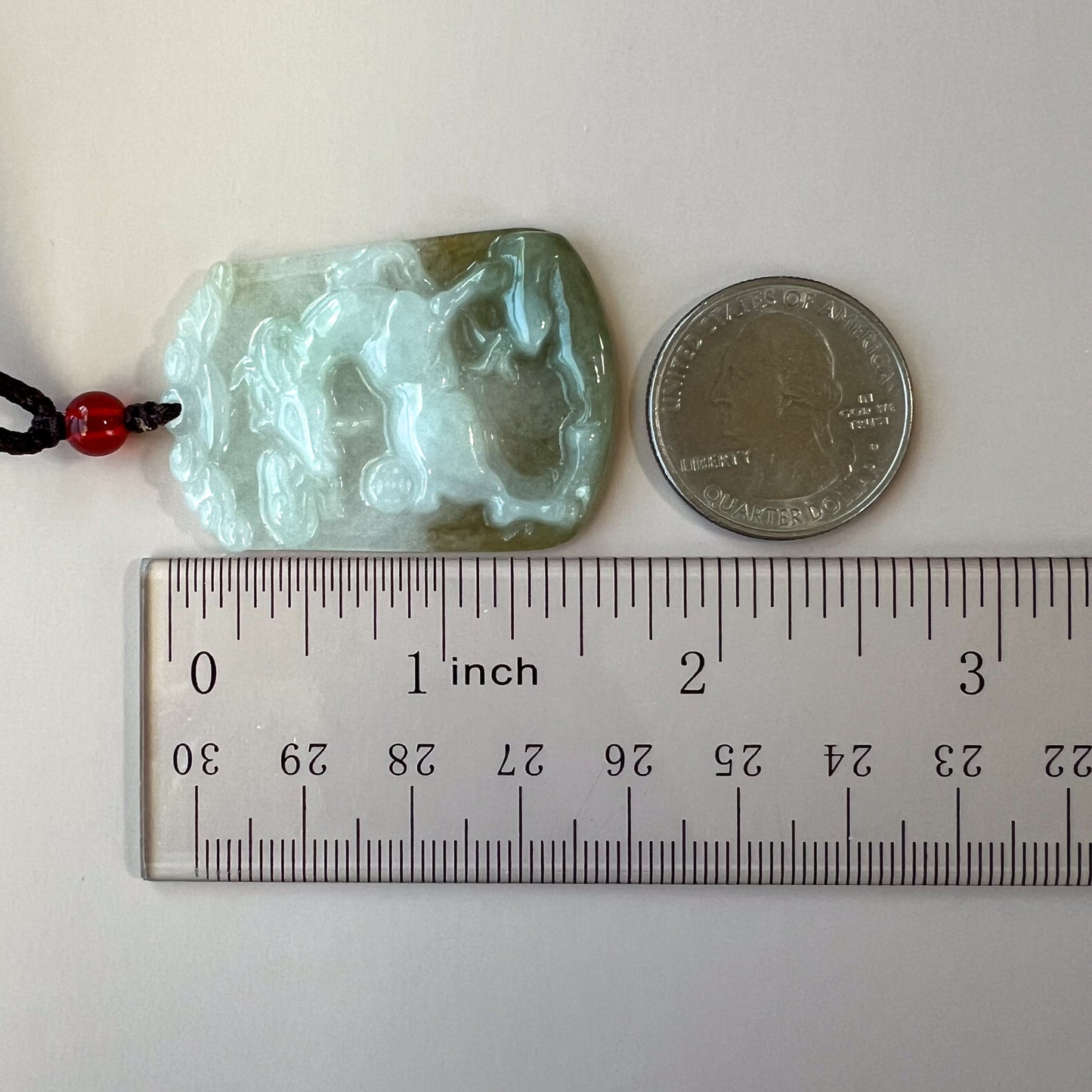 Jadeite Jade Sheep Goat Ram Chinese Zodiac Carved Pendant