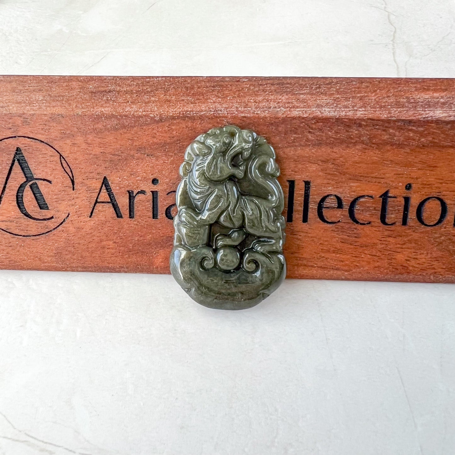 Green Jadeite Jade Zodiac Pendant Necklace, Chinese Zodiac Collection, Rat, Ox, Tiger, Rabbit, Dragon, Snake, Horse, Goat, Monkey, Rooster, Dog, Pig, LJ-1221-1674080985