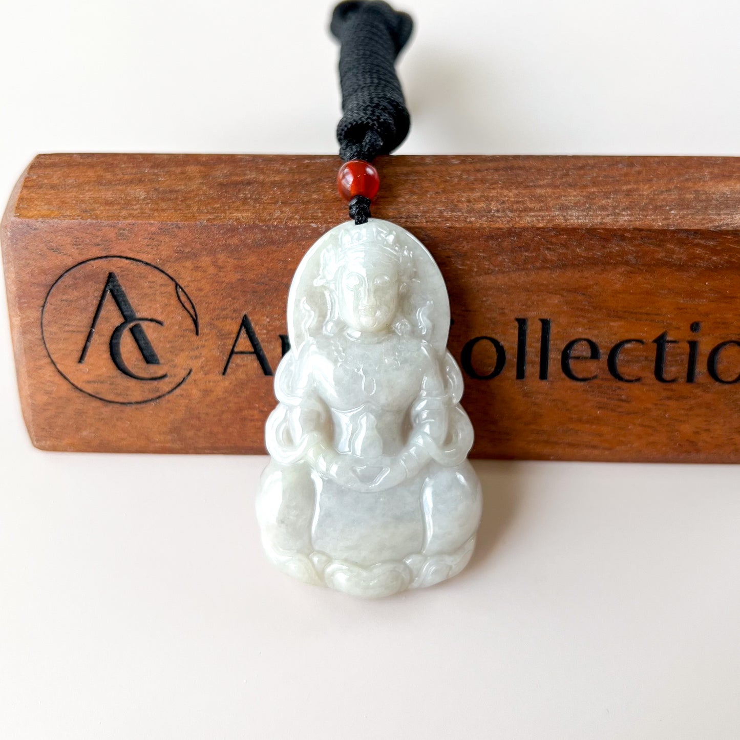 Jadeite Jade Guan Yin Avalokiteshvara, Carved Pendant Necklace, YJ-0921-0170714