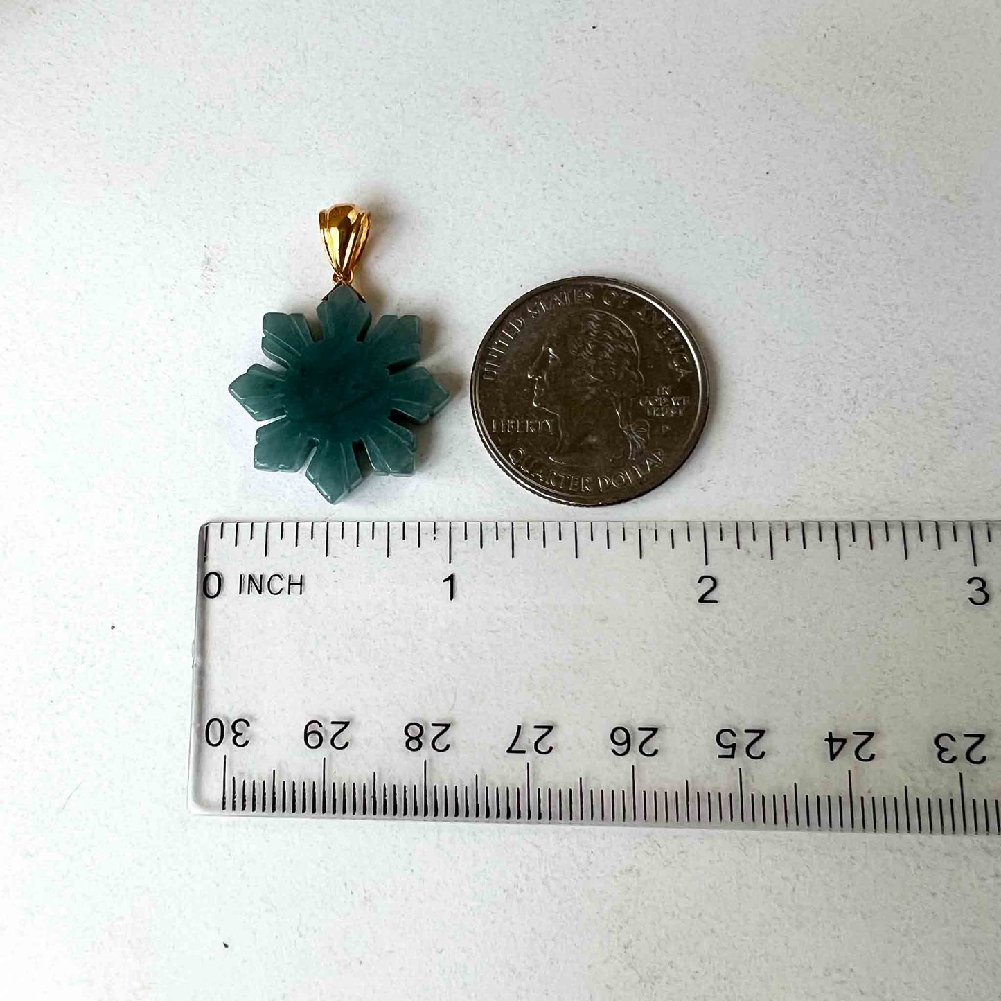 Filipino Sun Jadeite Jade Hand Carved Pendant with 18K Solid Gold Bail
