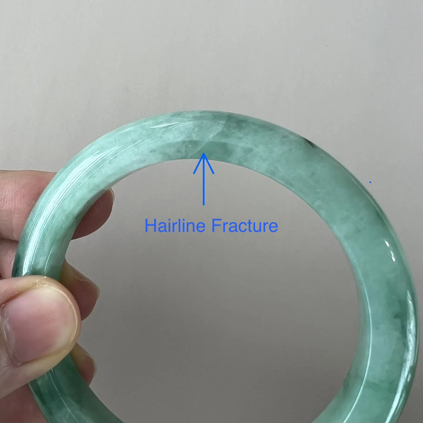 56.7 mm Green Burmese Type A Jadeite Jade Bangle (Classic)