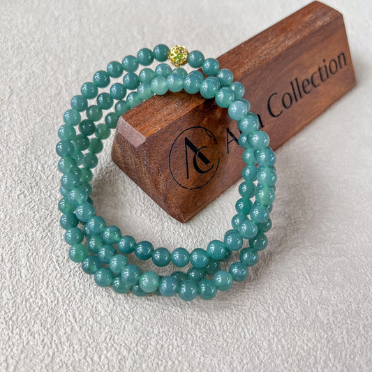 6.2 mm 108 Green Jadeite Jade Mala Beads Bracelet Necklace, SCA-0424-1716951613