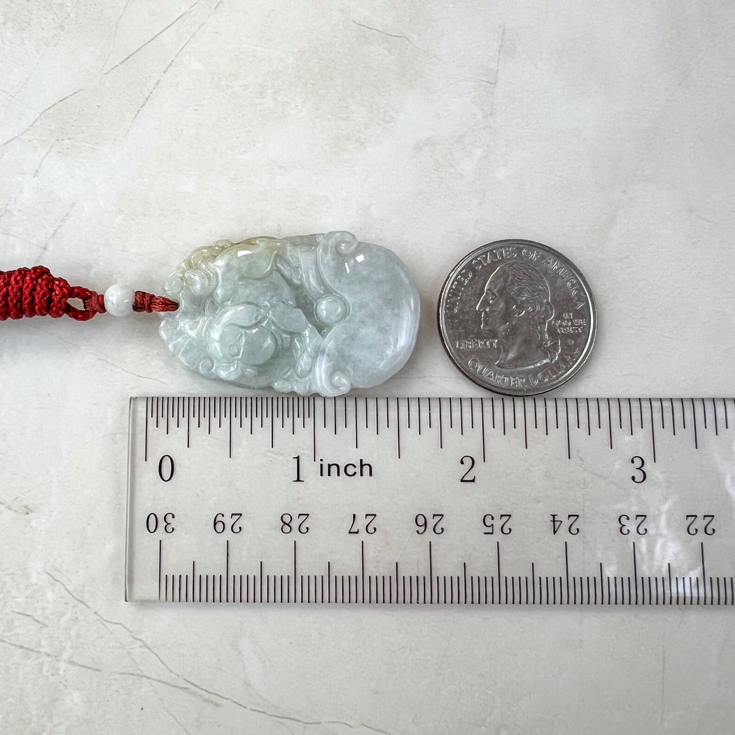 Jadeite Jade Pig Boar Chinese Zodiac Carved Pendant Necklace, YJ-0321-0328272-4