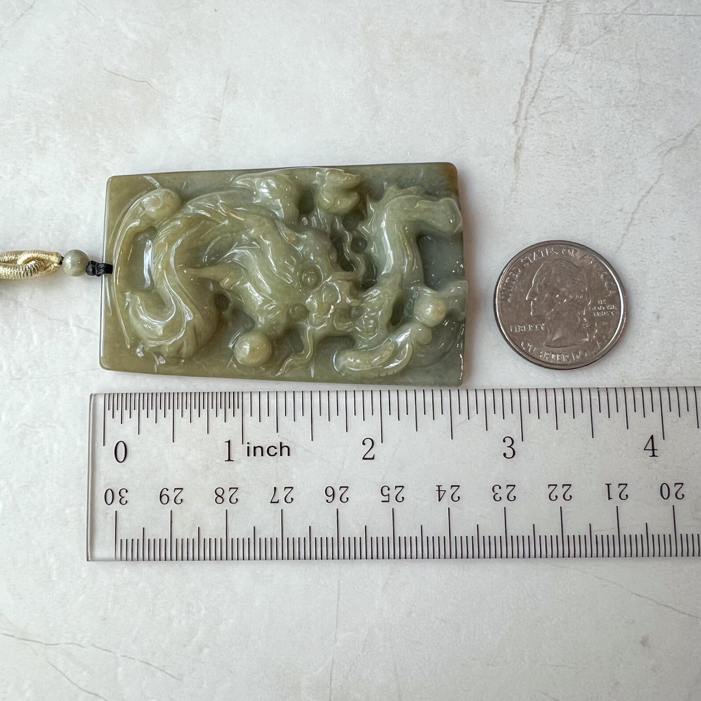 Jadeite Jade Dragon Chinese Zodiac Hand Carved Pendant Necklace, YJ-0321-0463702