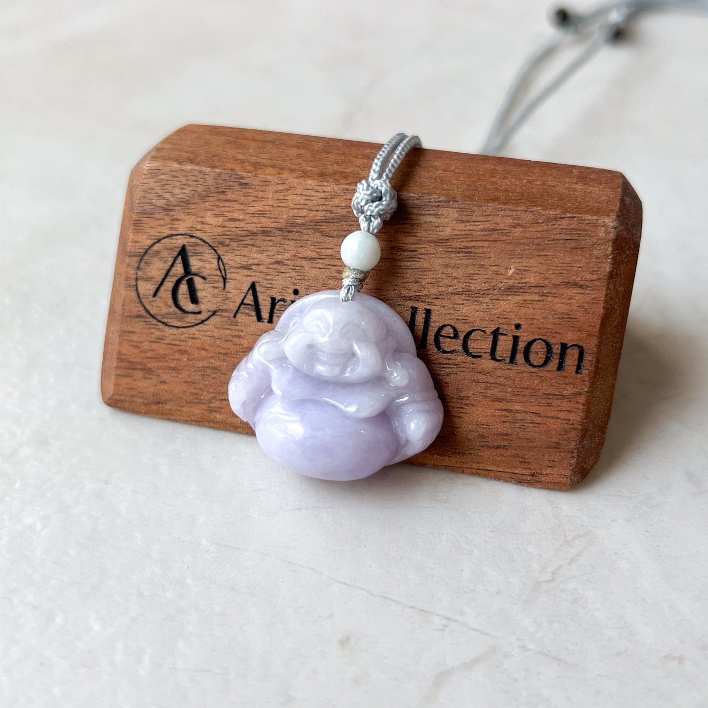 Purple Lavender Jade Buddha, Happy Buddha, Budai, Laughing Buddha, Carved Jadeite Jade Pendant, XNZ-1221-1650134323