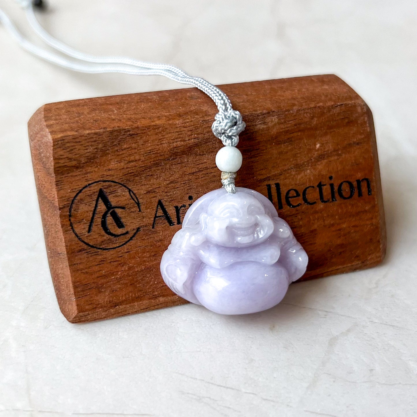 Purple Lavender Jade Buddha, Happy Buddha, Budai, Laughing Buddha, Carved Jadeite Jade Pendant, XNZ-1221-1650134323
