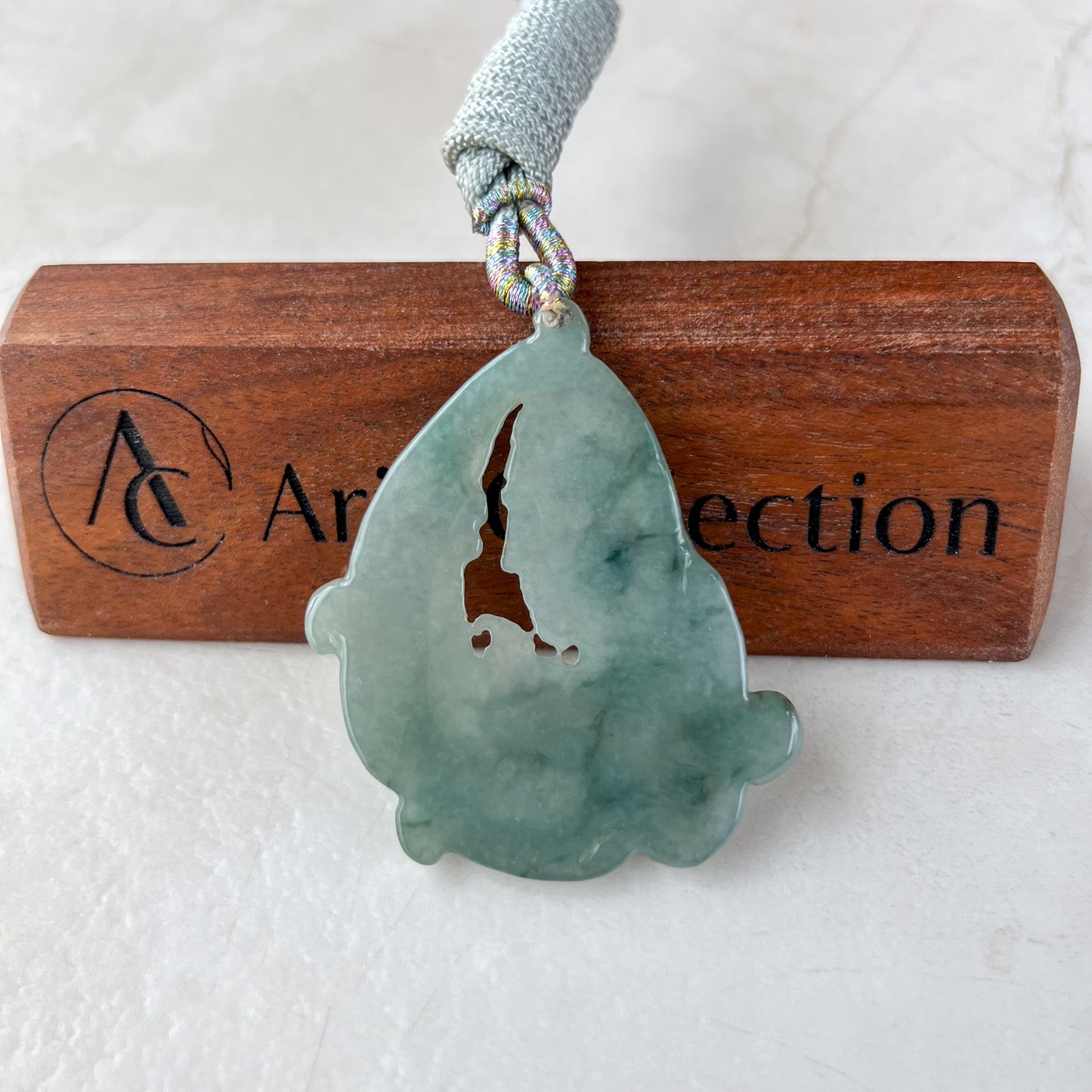 Green Jadeite Jade Amitabha Buddha Amita Amida, A Di Đà Phật, Buddha Looking Down on Earth Pendant Necklace, YJ-0321-0329844