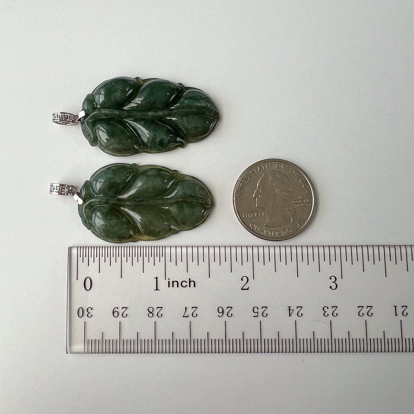 Serenity Jade Leaf Pendant, Green Jadeite Jade, Leaf Minimalist Pendant Sterling Silver Necklace, XY-0622-1715189013