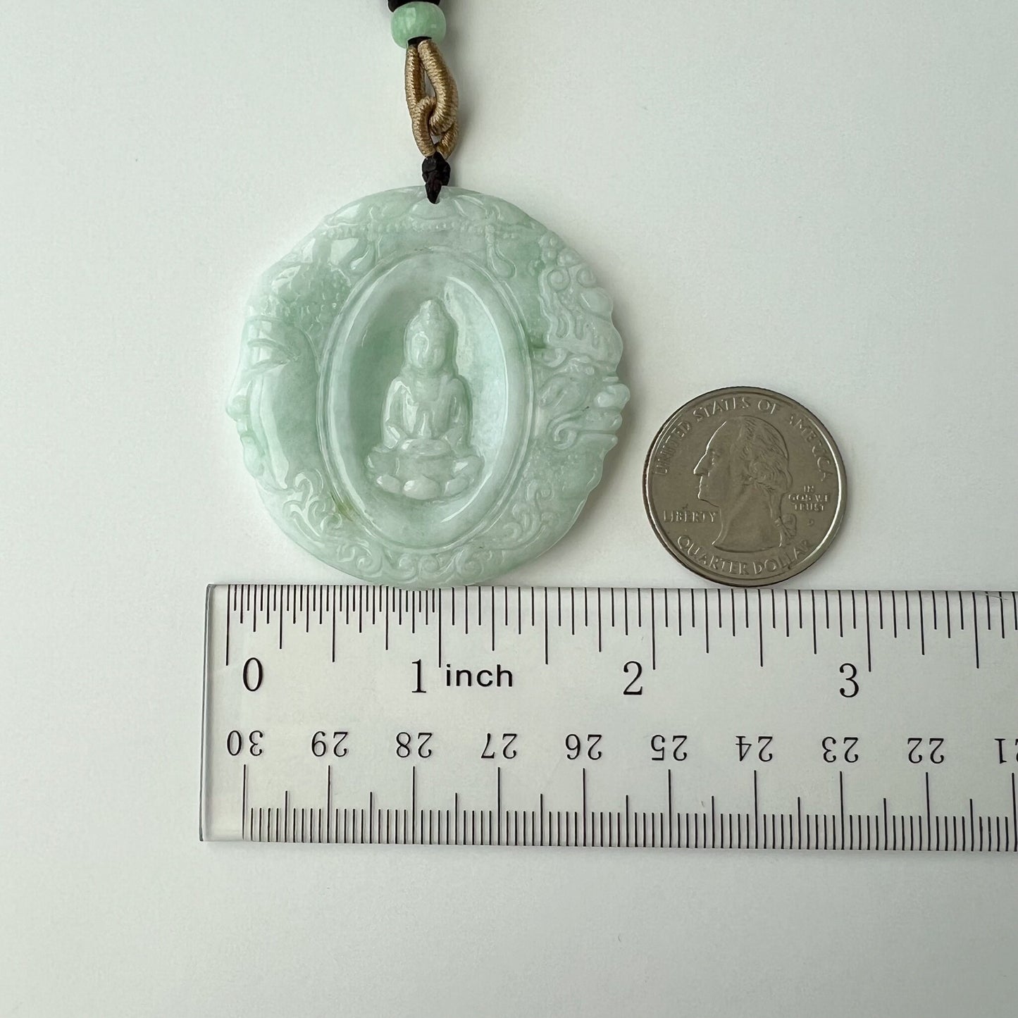 Buddha and Demon Pendant, Jadeite Jade Buddha Pendant, AMF-0223-1715310484
