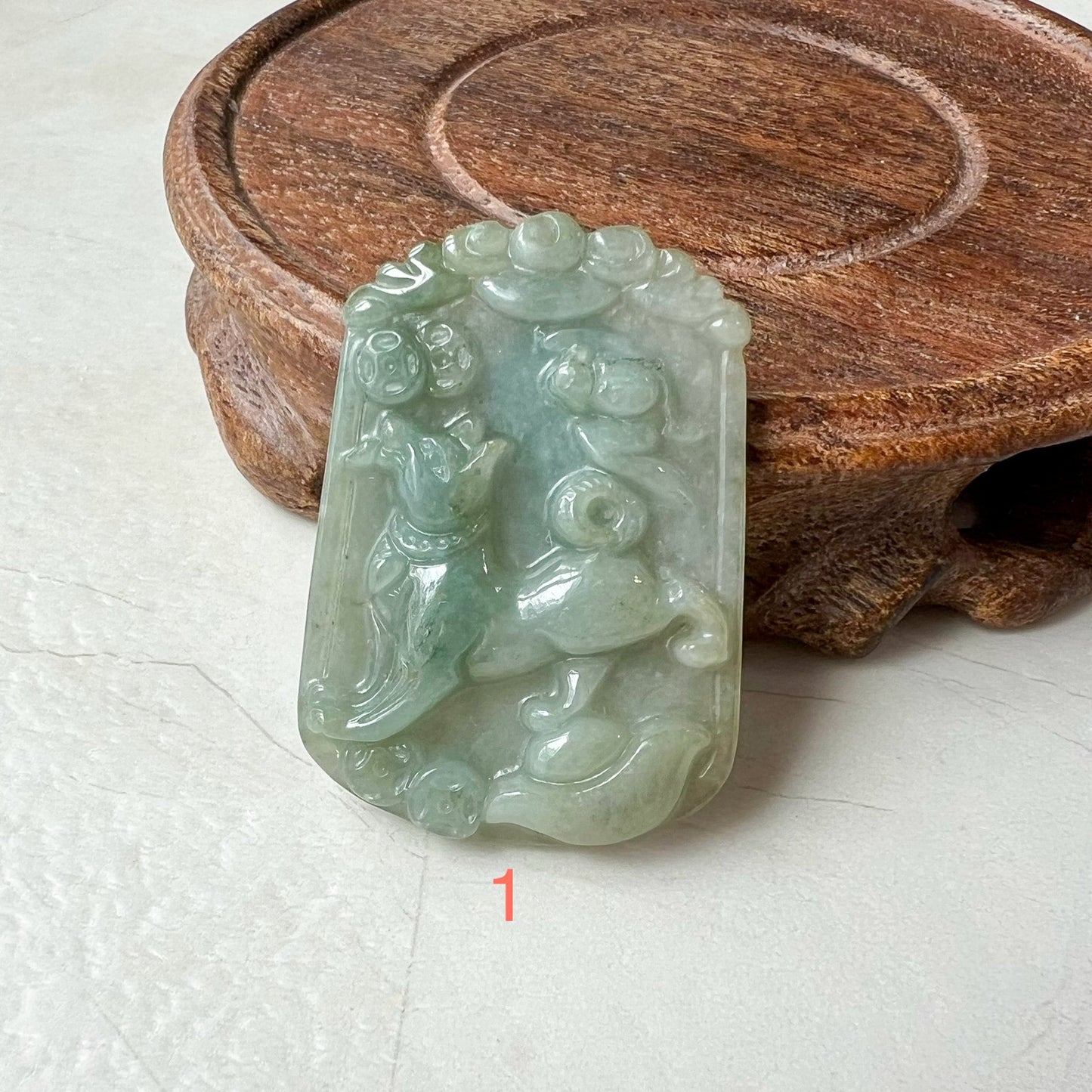 Lucky Dog Jade Pendant, Jadeite Jade Dog Chinese Zodiac Carved Pendant Necklace, LJ-1221-1719946762