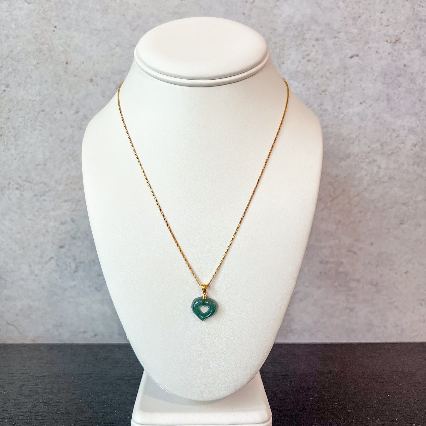 Radiant Heart Pendant, 18K Gold Jade Heart Charm, ALV-0424-1721099777