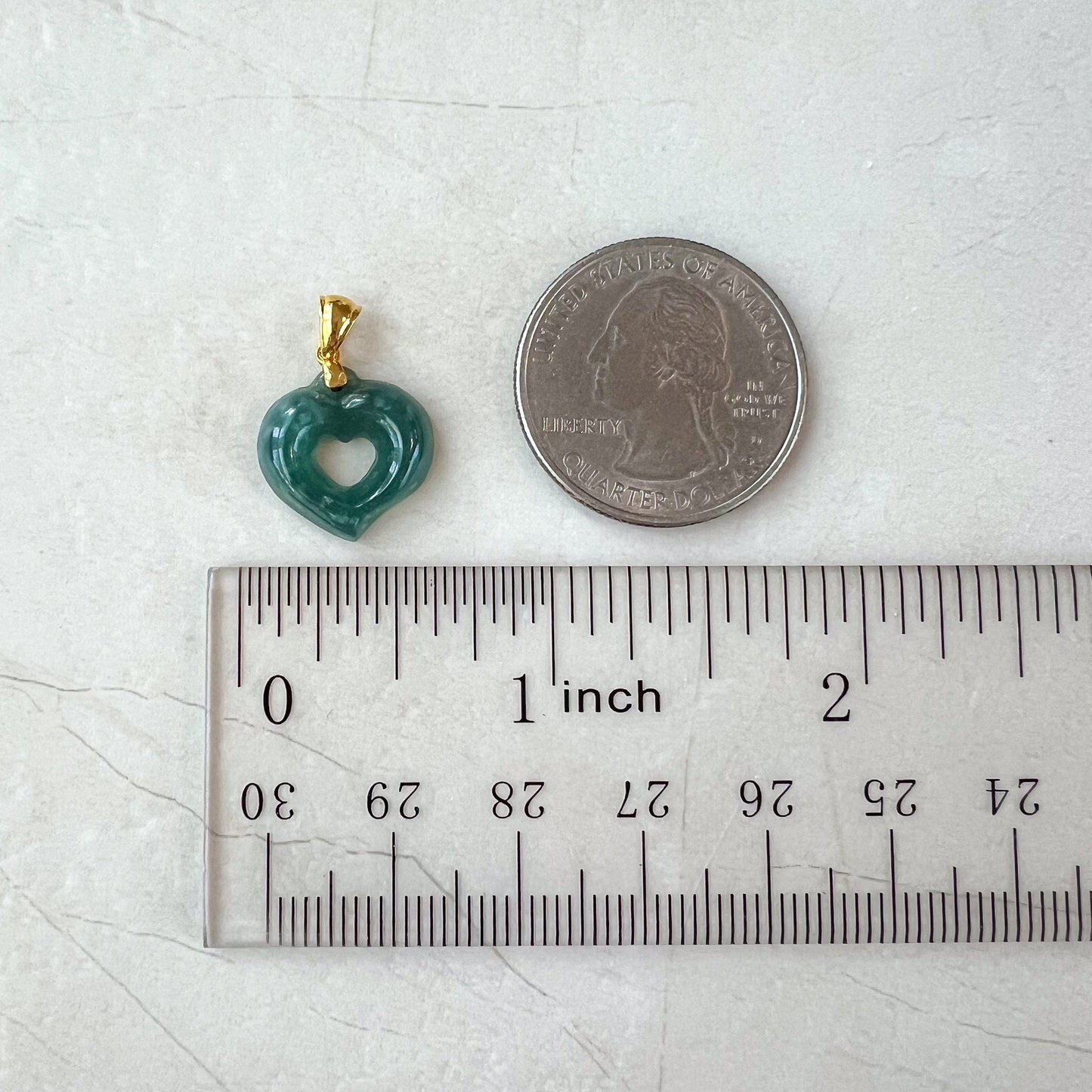 Radiant Heart Pendant, 18K Gold Jade Heart Charm, ALV-0424-1721099777