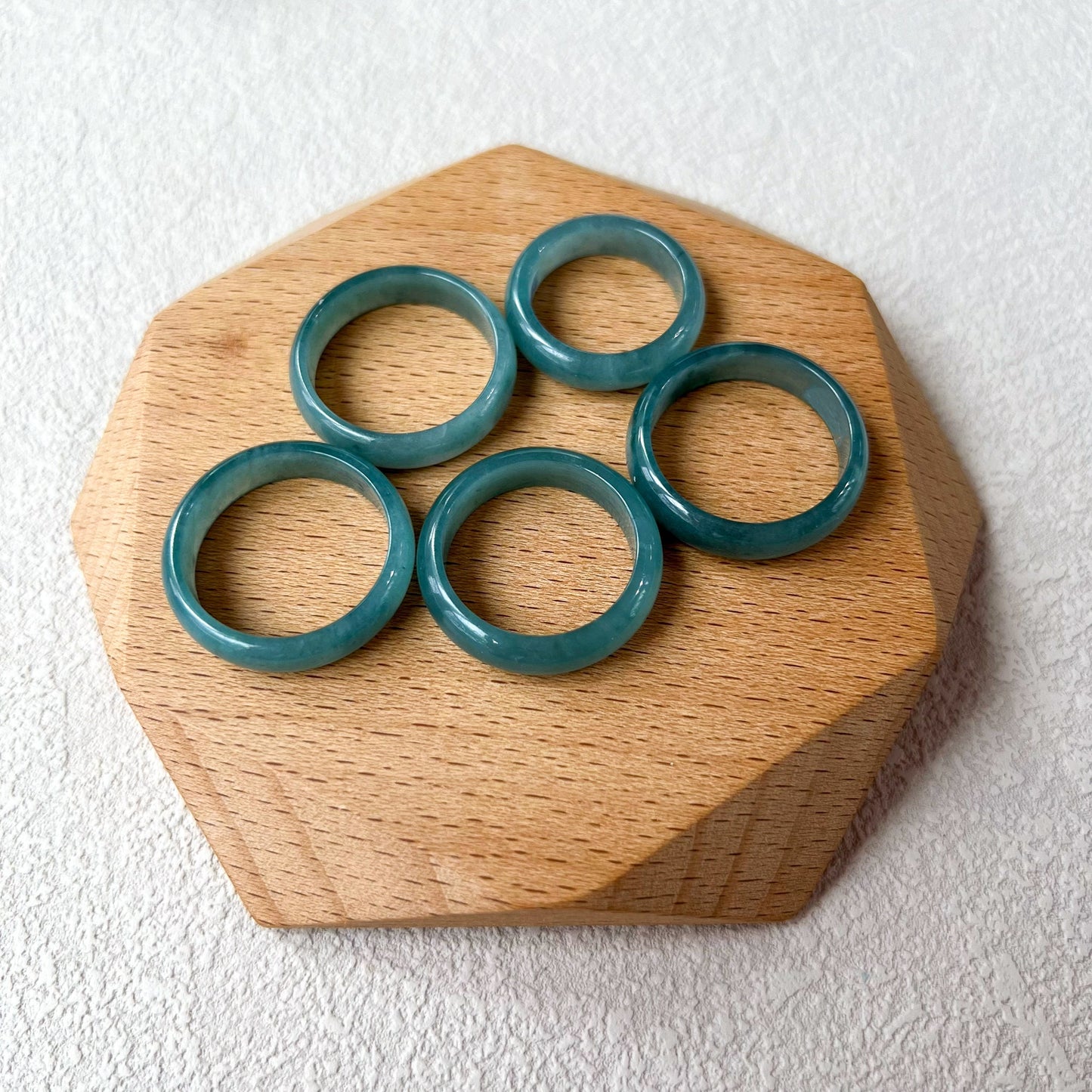Green Blue Jadeite Jade Ring, Natural Untreated Grade A Jadeite Jade Ring, CAR-0424-1721104311