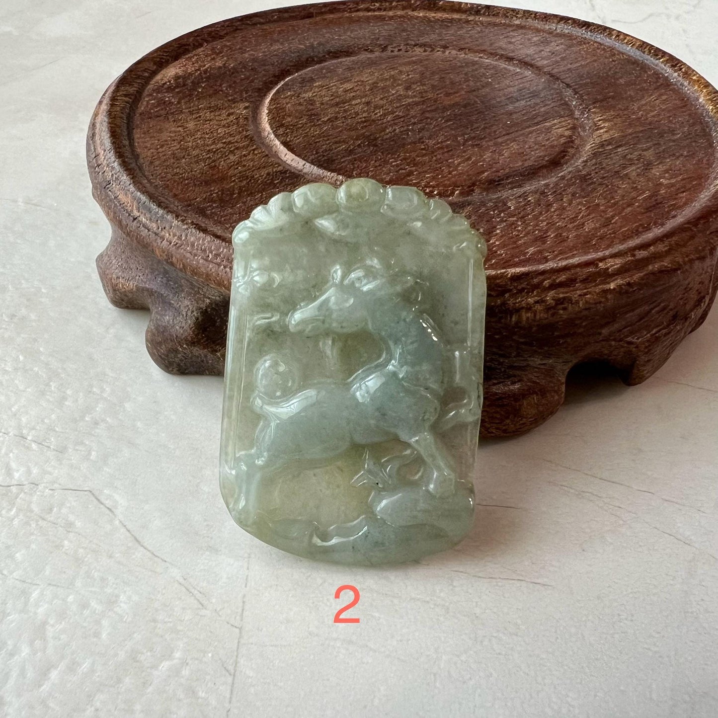 Jadeite Jade Sheep Goat Chinese Zodiac Carved Pendant Necklace, LJ-1221-1722141755