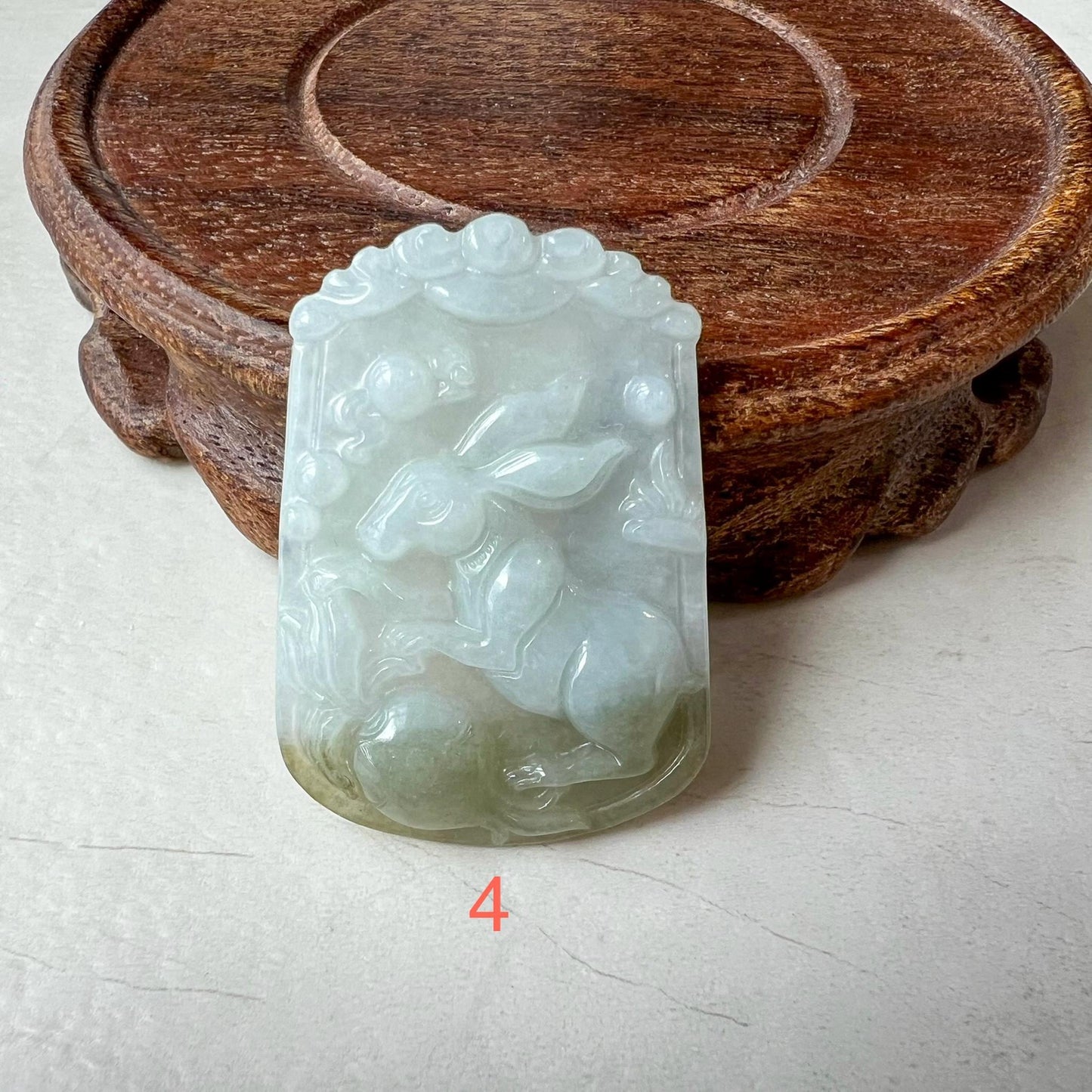 Jadeite Jade Rabbit Pendant, Chinese Zodiac Pendant, LJ-1221-1722575770