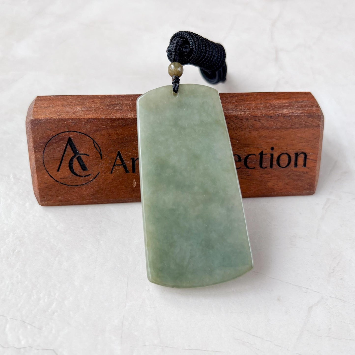 Green Jadeite Jade Guan Yu Guan Gong Carved Pendant Necklace, YJ-1122-0288534