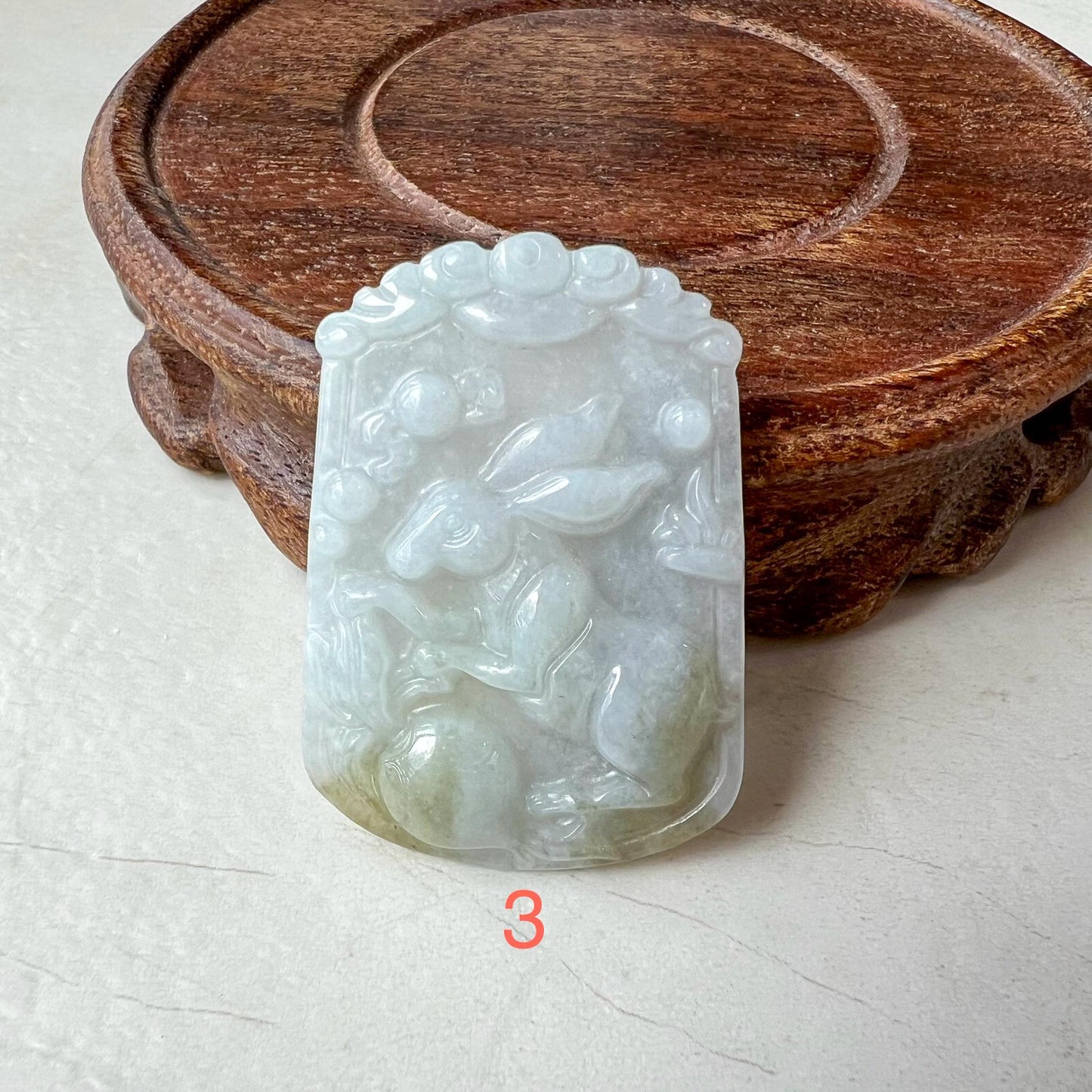Jadeite Jade Rabbit Pendant, Chinese Zodiac Pendant, LJ-1221-1722575770