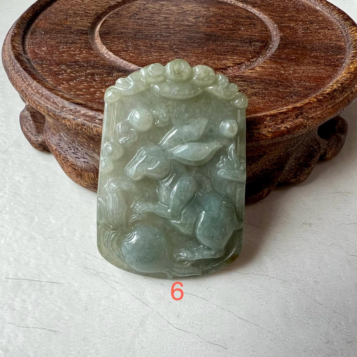 Jadeite Jade Rabbit Pendant, Chinese Zodiac Pendant, LJ-1221-1722575770