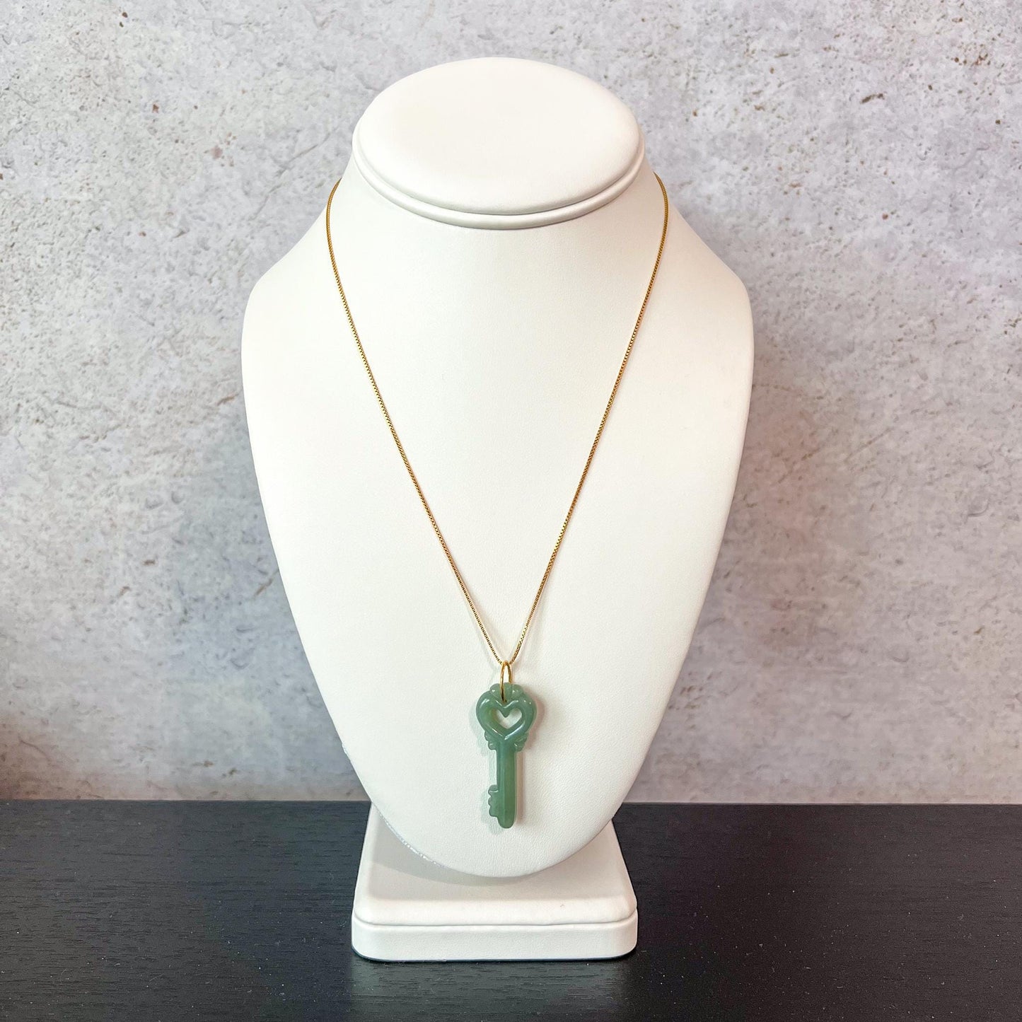 Jade Heart Key Pendant with 18K Gold, YO-0424-1722862470