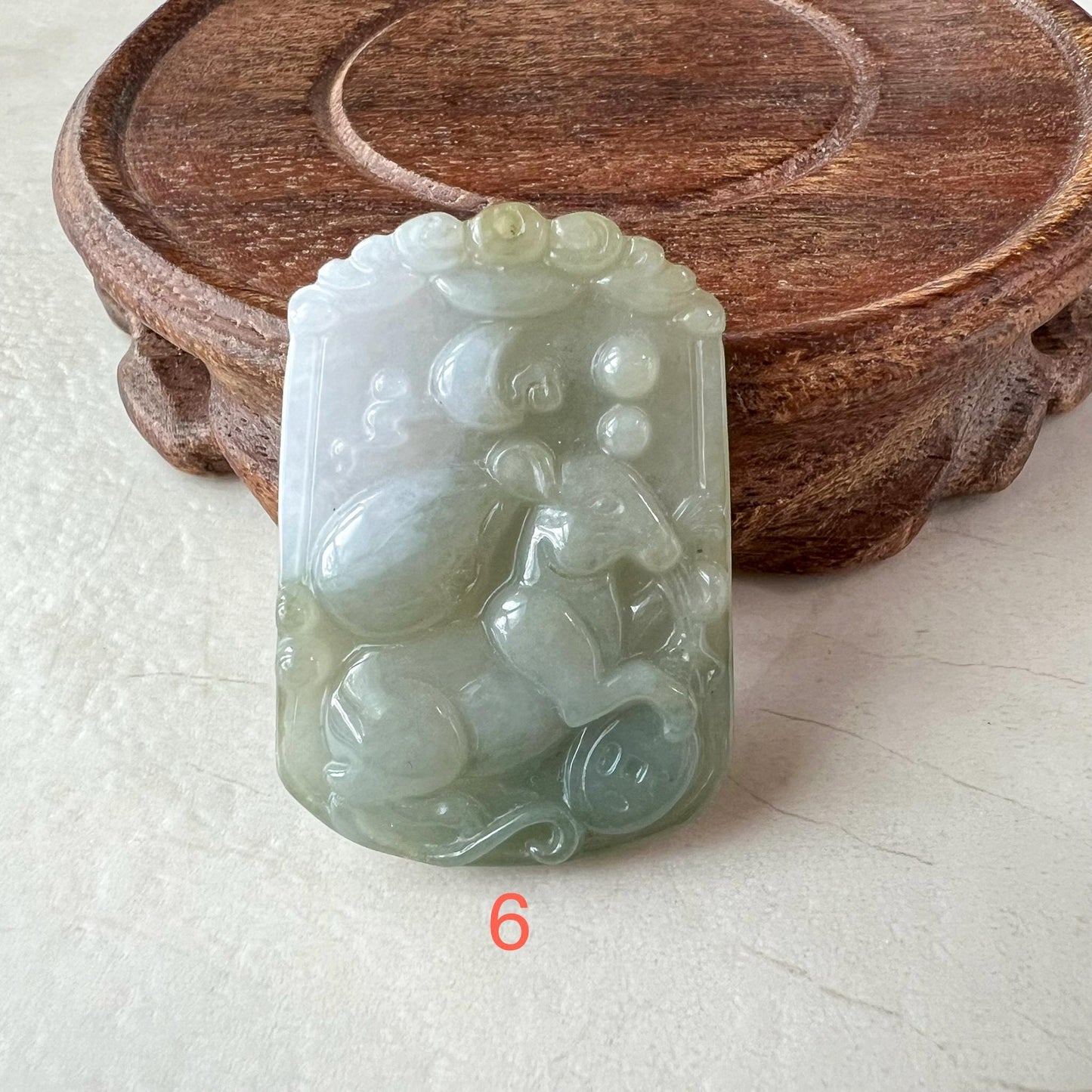 Lucky Rat Jade Pendant, Jadeite Jade Rat Mouse Chinese Zodiac Carved Pendant, LJ-1221-1725167435