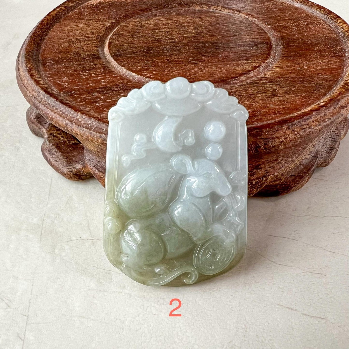Lucky Rat Jade Pendant, Jadeite Jade Rat Mouse Chinese Zodiac Carved Pendant, LJ-1221-1725167435