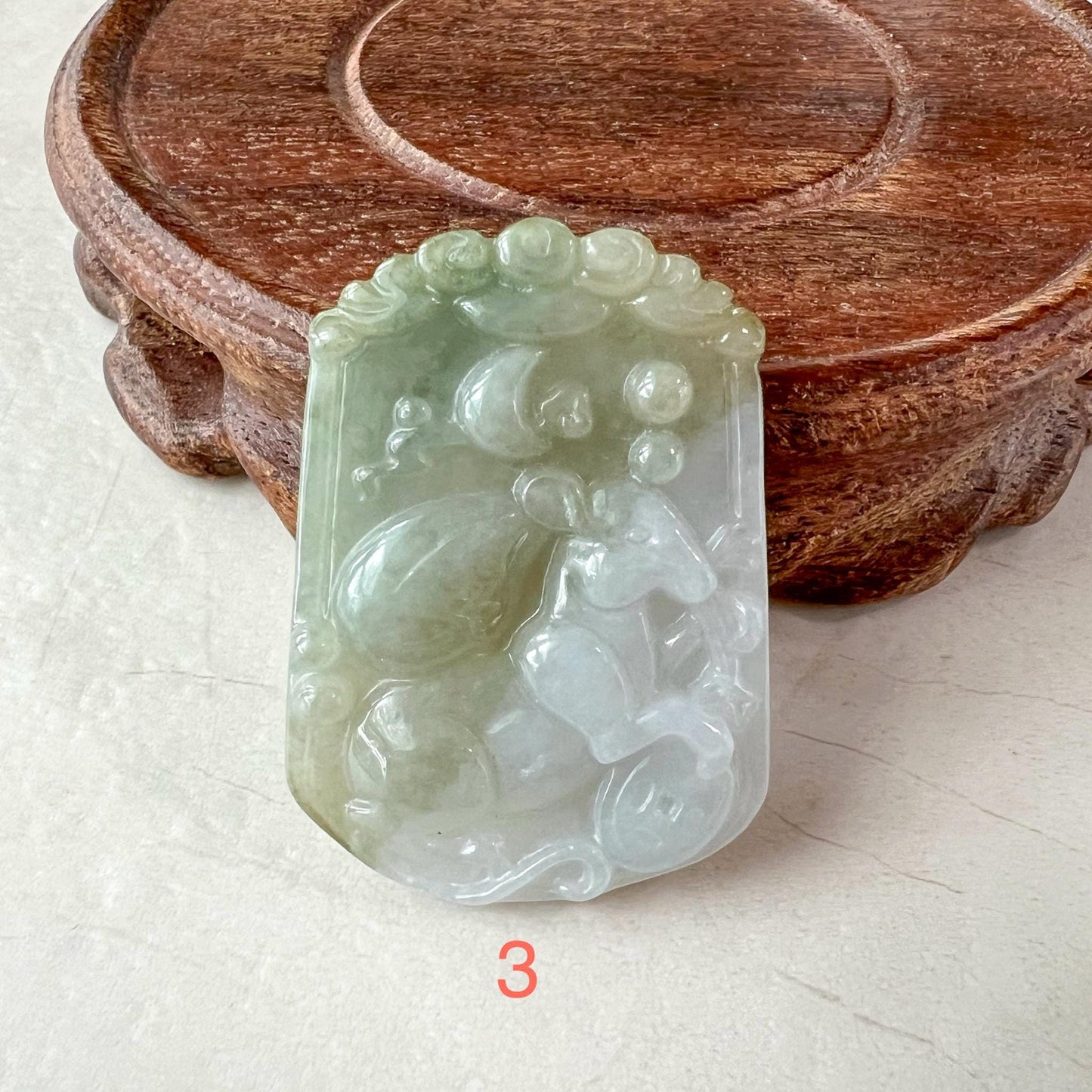 Lucky Rat Jade Pendant, Jadeite Jade Rat Mouse Chinese Zodiac Carved Pendant, LJ-1221-1725167435