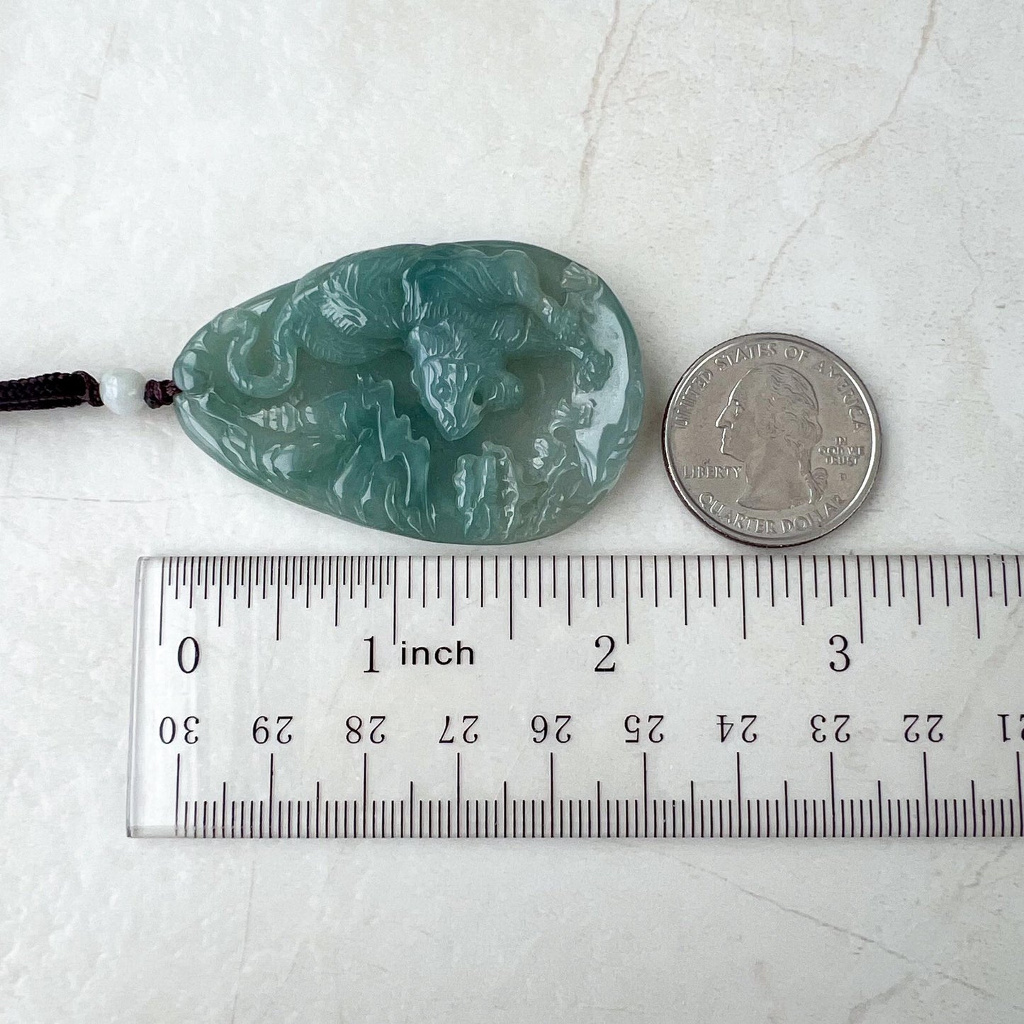 Tiger Roar Jade Pendant, Green Jadeite Jade Pendant, YJ-0422-0389312