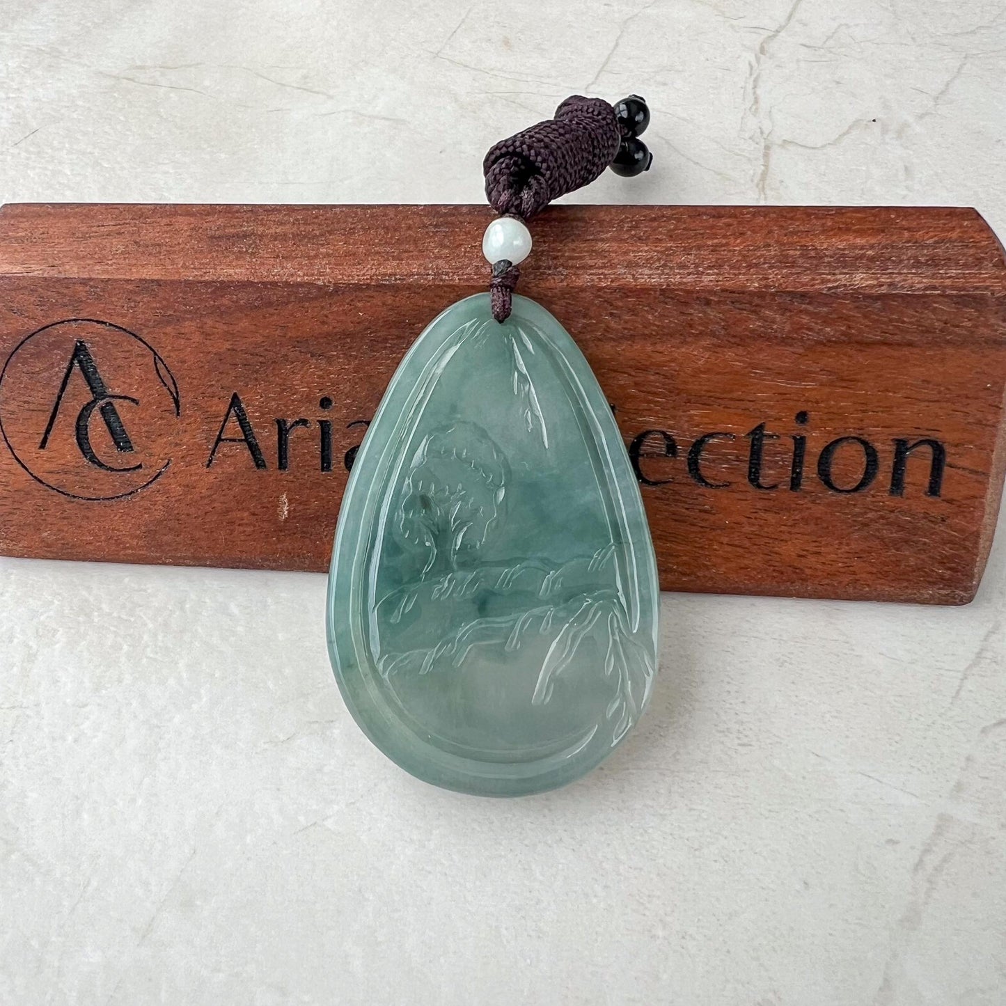 Tiger Roar Jade Pendant, Green Jadeite Jade Pendant, YJ-0422-0389312