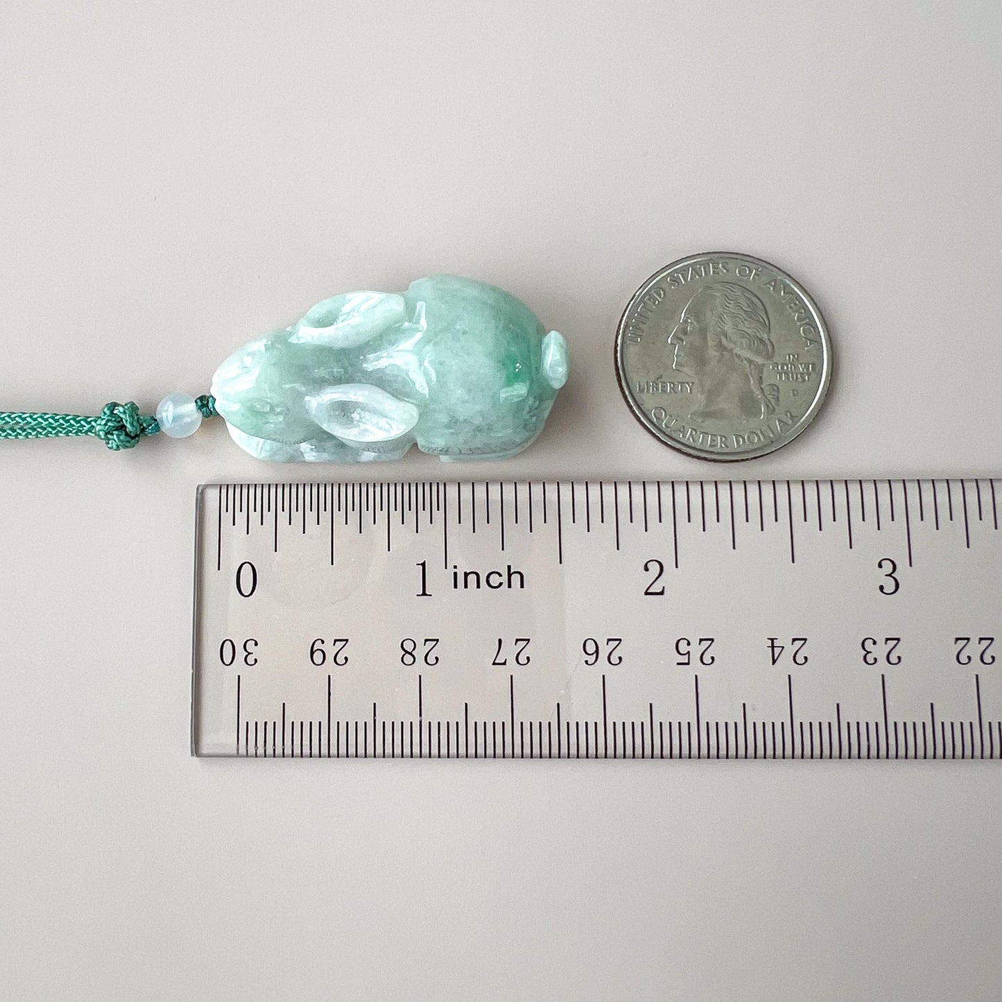 Large Rabbit Jade Pendant, Hand Carved Jadeite Jade Pendant, YGR-0223-1736052583