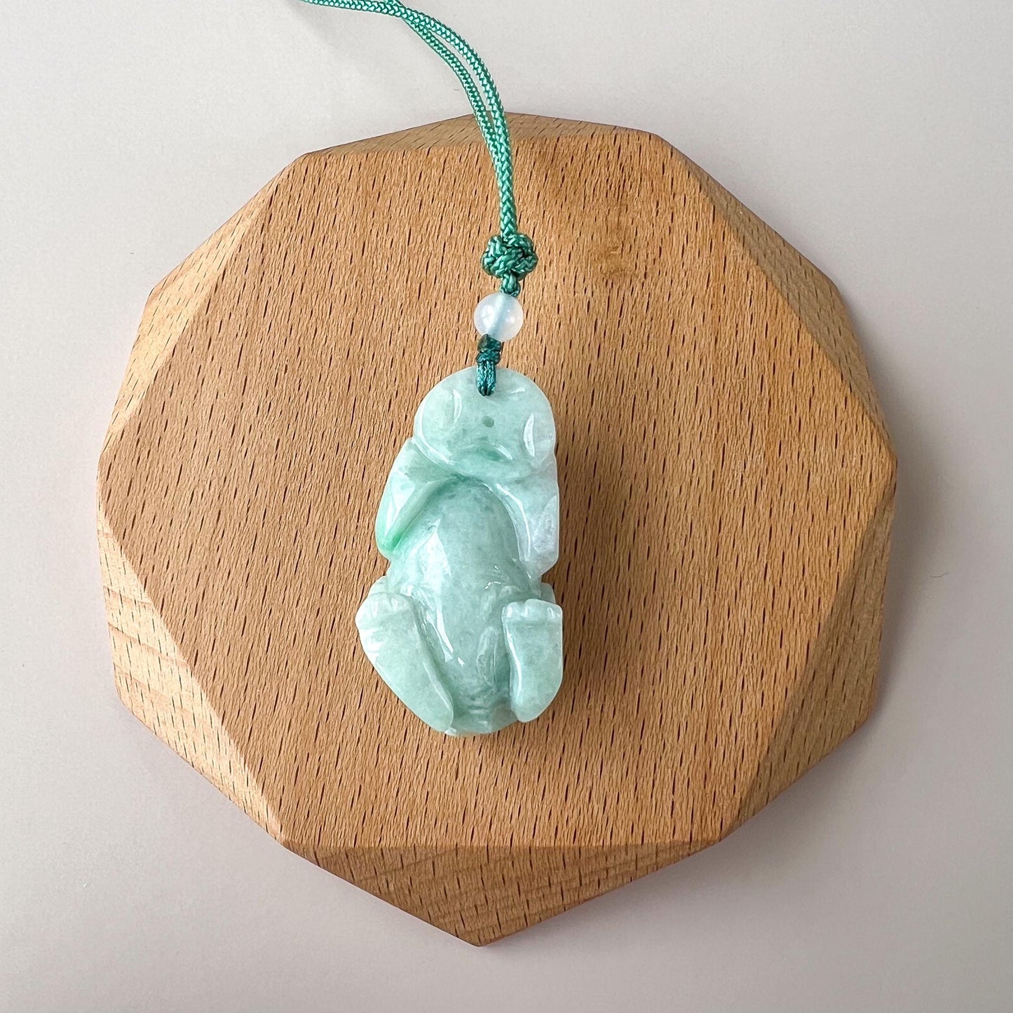 Large Rabbit Jade Pendant, Hand Carved Jadeite Jade Pendant, YGR-0223-1736052583