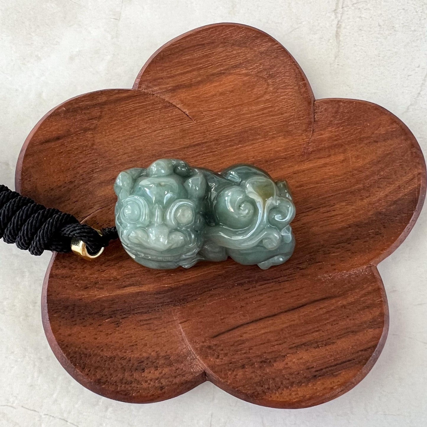 Pi Xiu, Pixiu Fortune Jade Pendant, Green Jadeite Jade Carved Pendant, 貔貅, YJ-0222-0336529