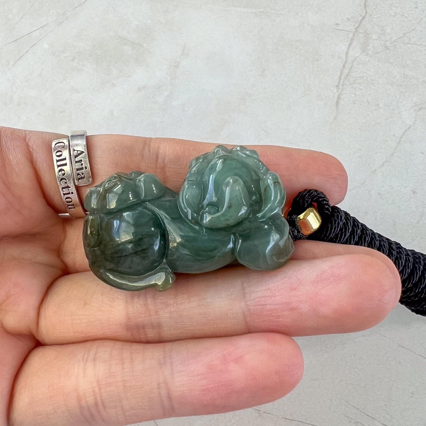 Pi Xiu, Pixiu Fortune Jade Pendant, Green Jadeite Jade Carved Pendant, 貔貅, YJ-0222-0336529