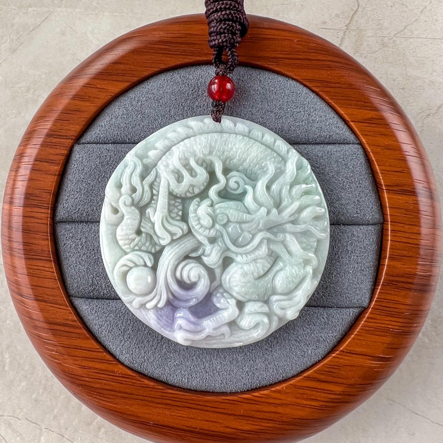 Jadeite Jade Dragon Zodiac Carved Necklace, SC-1122-0003813