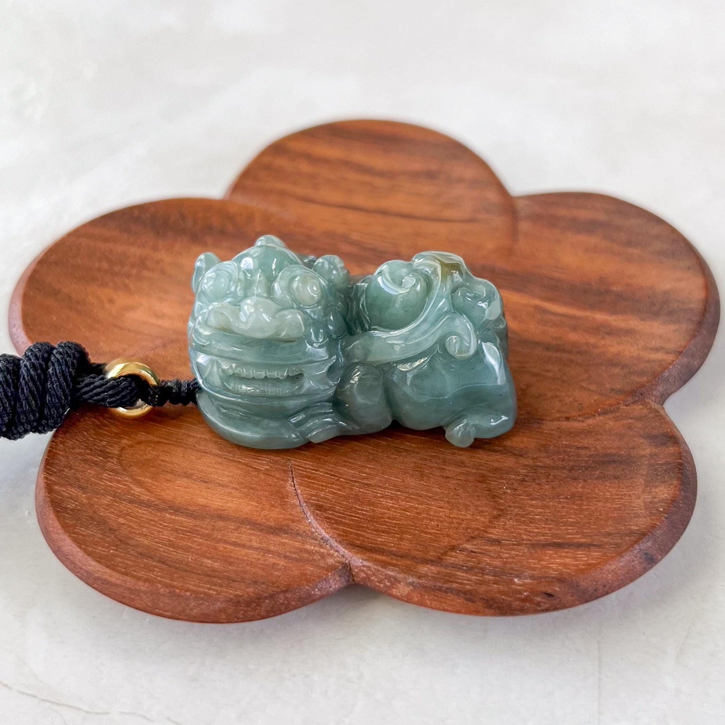Pi Xiu, Pixiu Fortune Jade Pendant, Green Jadeite Jade Carved Pendant, 貔貅, YJ-0222-0336529
