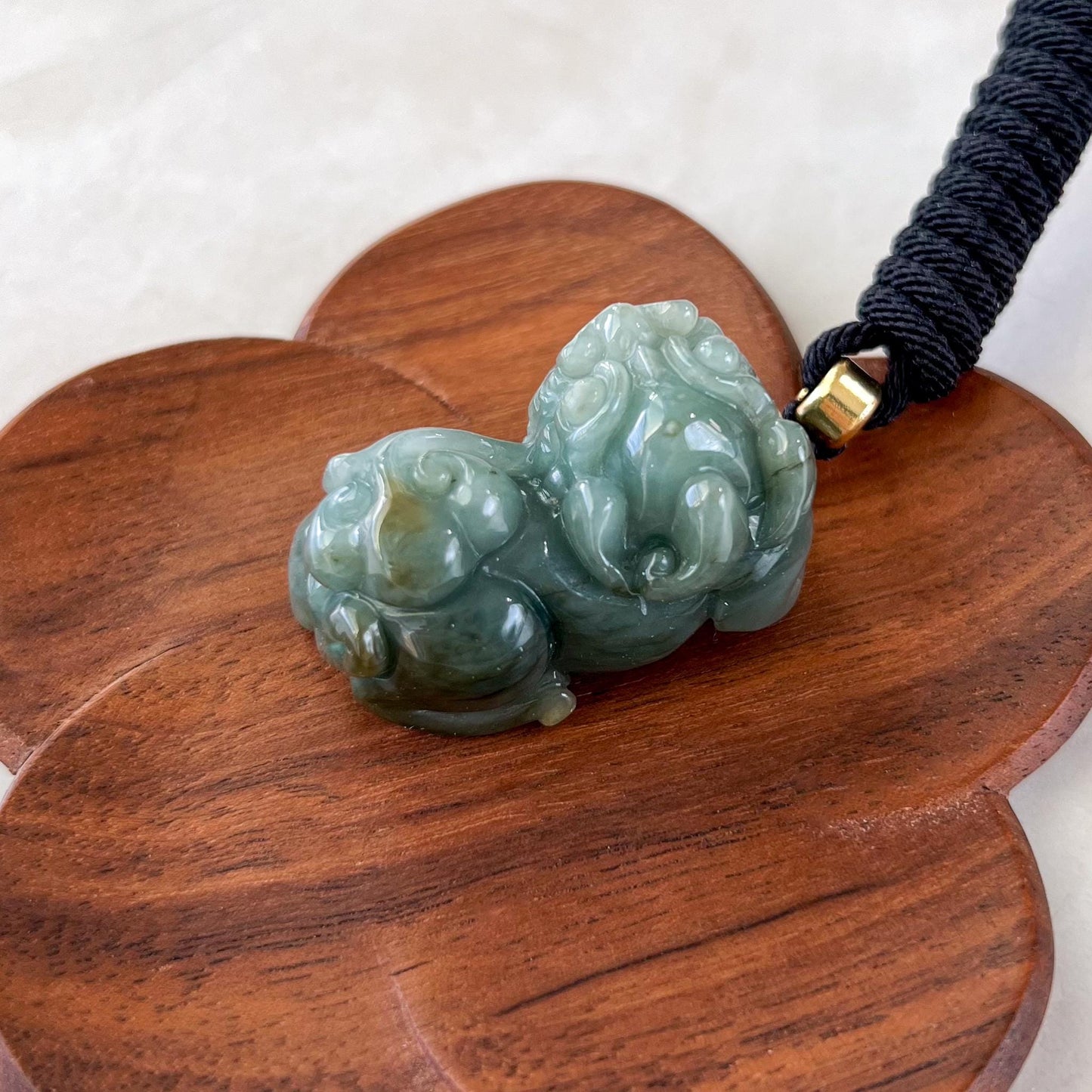Pi Xiu, Pixiu Fortune Jade Pendant, Green Jadeite Jade Carved Pendant, 貔貅, YJ-0222-0336529