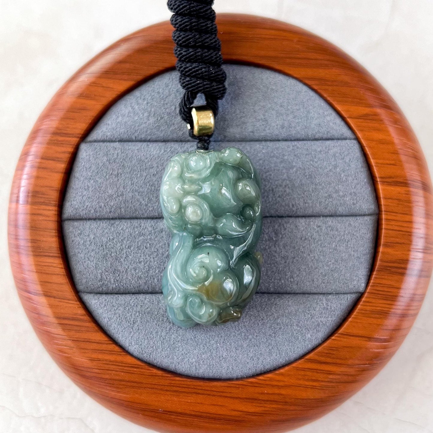 Pi Xiu, Pixiu Fortune Jade Pendant, Green Jadeite Jade Carved Pendant, 貔貅, YJ-0222-0336529