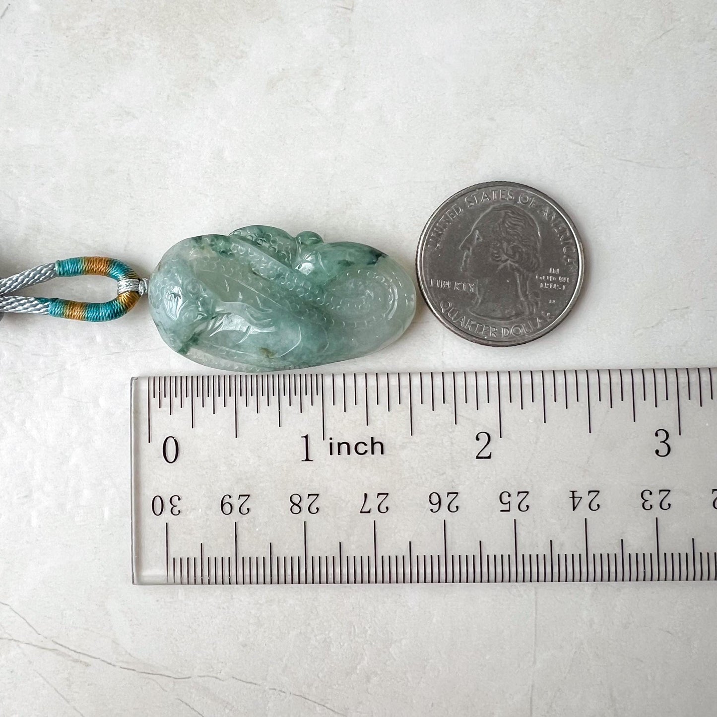 Mystic Serpent Jade Pendant, Green Jadeite Jade Snake Hand Carved Pendant Necklace, YJ-0422-0375021