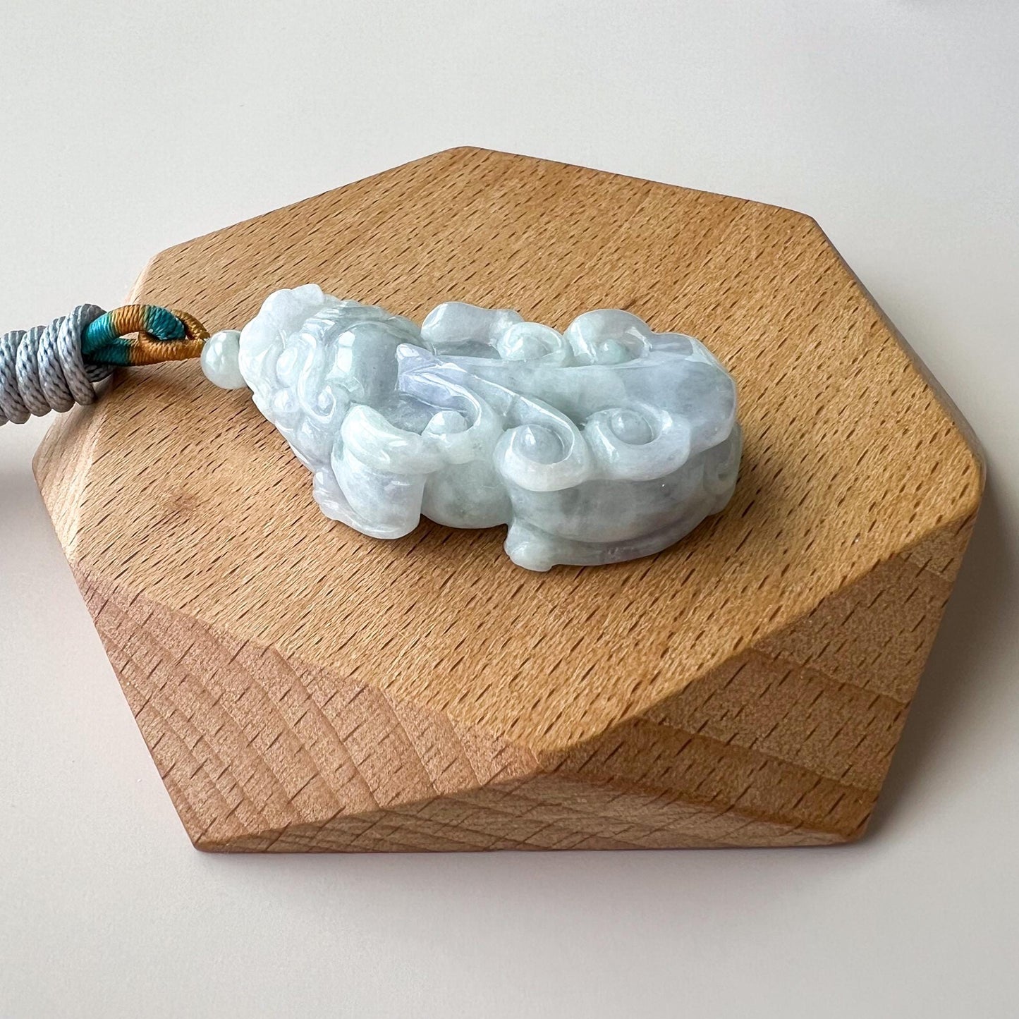 Light Green Purple Jadeite Jade, Dragon Pixiu Pi Xiu, 貔貅, Dragon Chinese Carved Pendant, YJ-0922-0180621