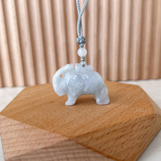 Jadeite Jade Elephant Hand Carved Necklace, XY-0223-1746482658