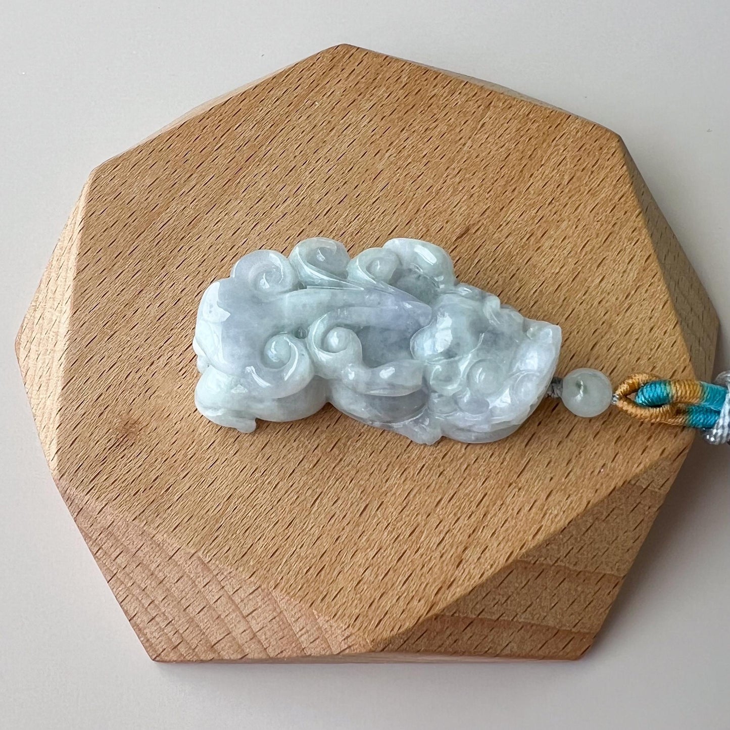 Light Green Purple Jadeite Jade, Dragon Pixiu Pi Xiu, 貔貅, Dragon Chinese Carved Pendant, YJ-0922-0180621