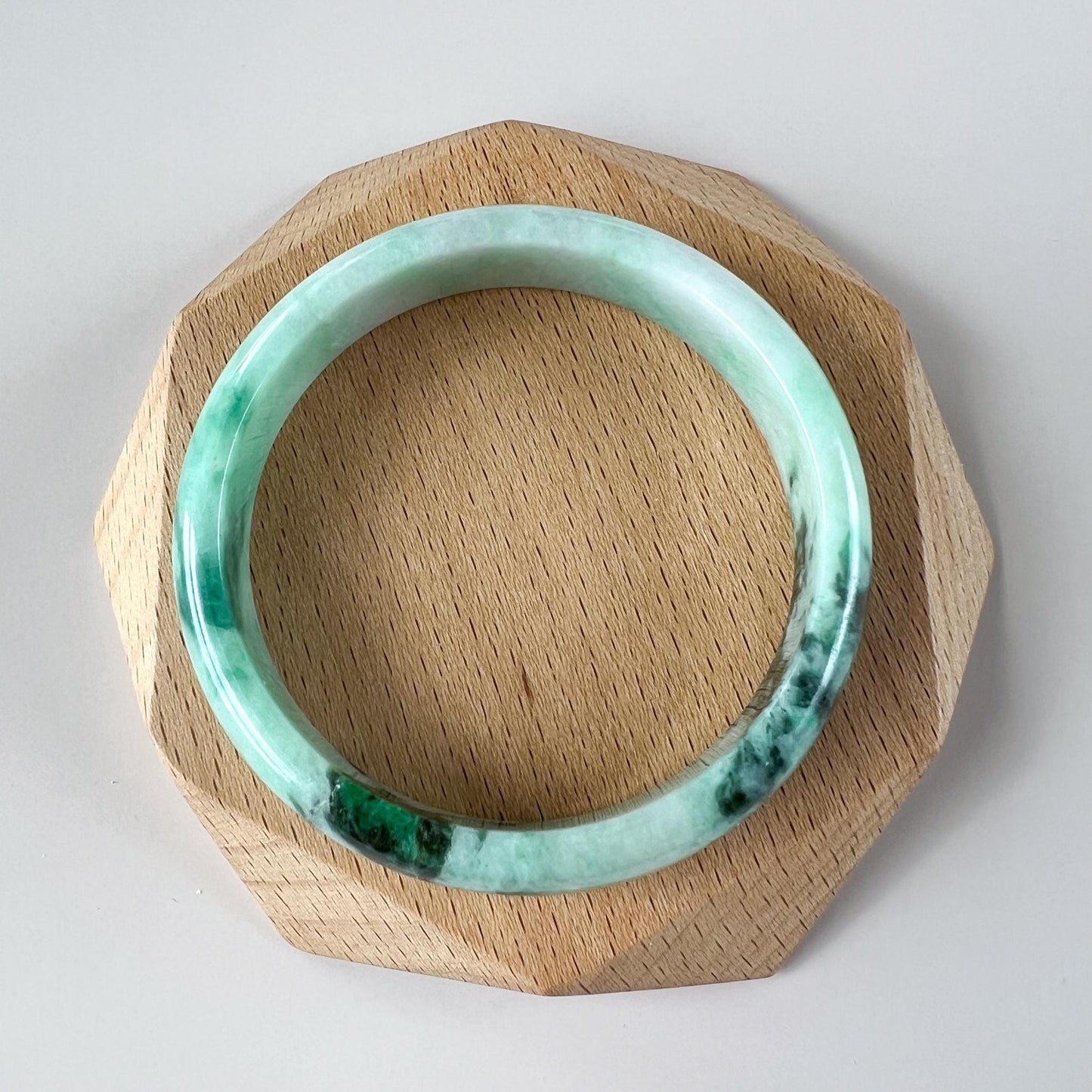 56.9 mm Green Jadeite Jade Bangle, Burmese Grade A Jadeite Jade, YW-0110-1747863316