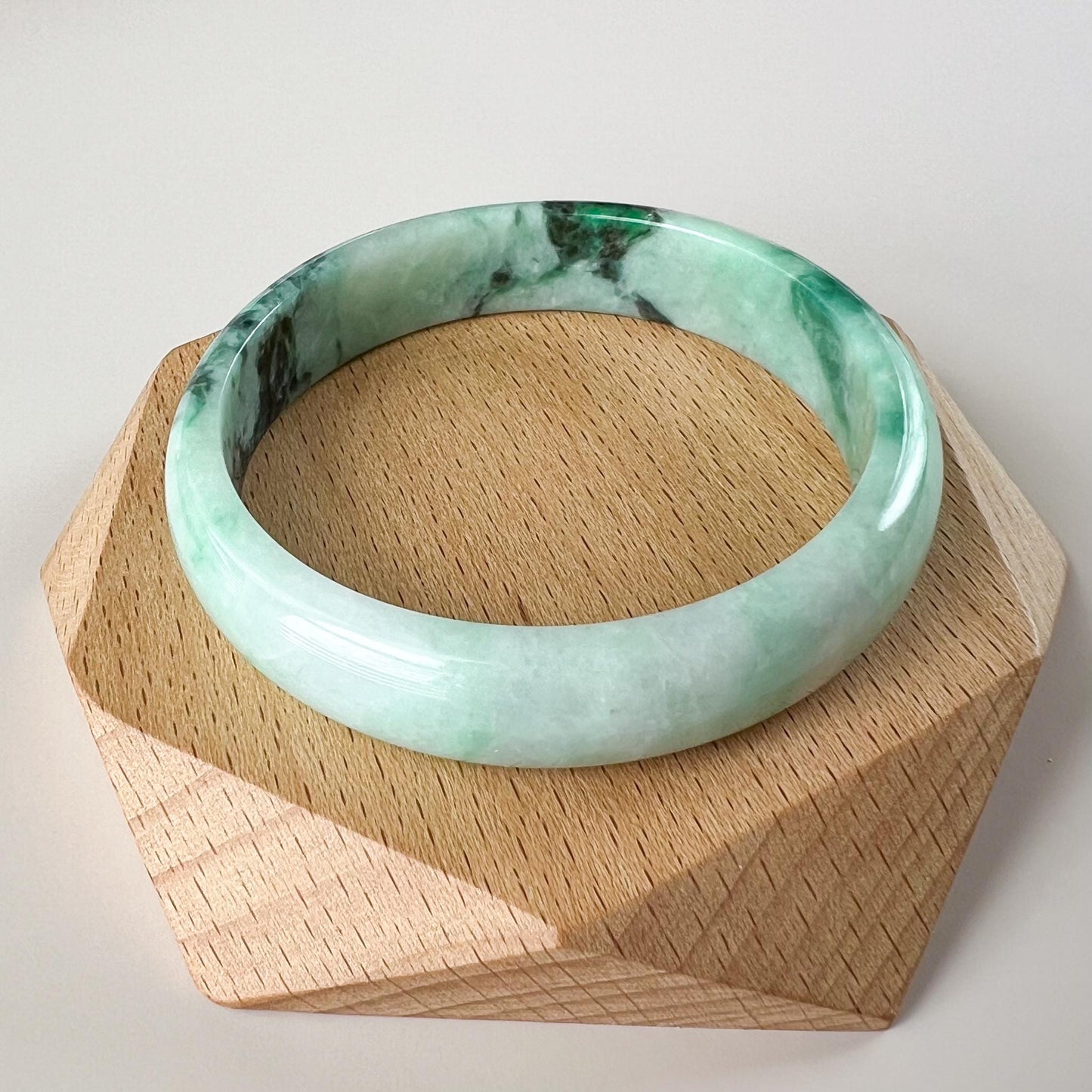 56.9 mm Green Jadeite Jade Bangle, Burmese Grade A Jadeite Jade, YW-0110-1747863316
