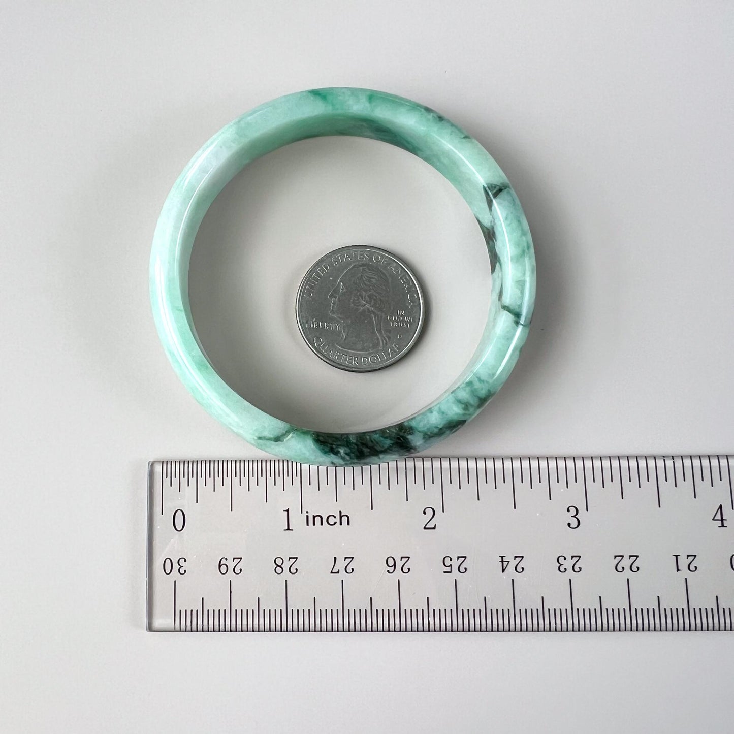 56.9 mm Green Jadeite Jade Bangle, Burmese Grade A Jadeite Jade, YW-0110-1747863316