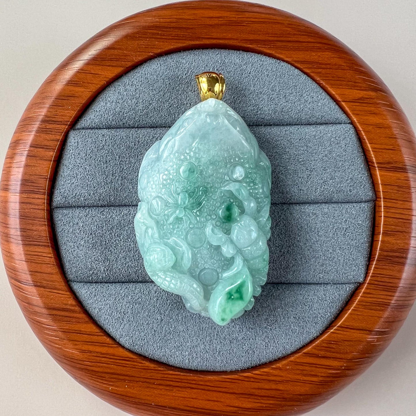 5 Poison Toad Jade Pendant with 18K gold Bail, Scorpion, Snake, Spider, Centipede Hand Carved, 五毒, Jadeite Jade Pendant, YGR-0924-1749944068