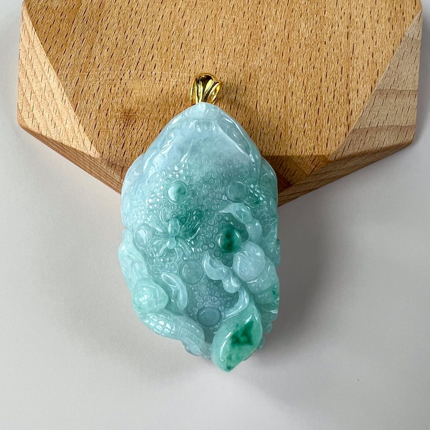 5 Poison Toad Jade Pendant with 18K gold Bail, Scorpion, Snake, Spider, Centipede Hand Carved, 五毒, Jadeite Jade Pendant, YGR-0924-1749944068