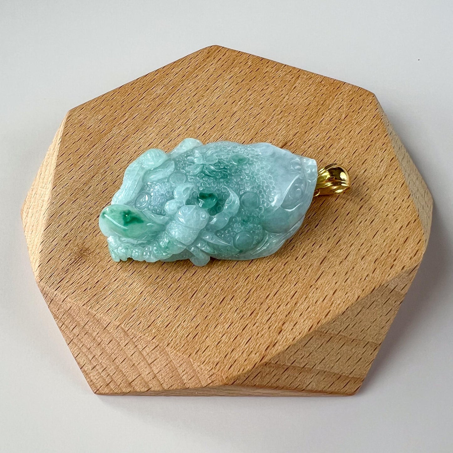 5 Poison Toad Jade Pendant with 18K gold Bail, Scorpion, Snake, Spider, Centipede Hand Carved, 五毒, Jadeite Jade Pendant, YGR-0924-1749944068