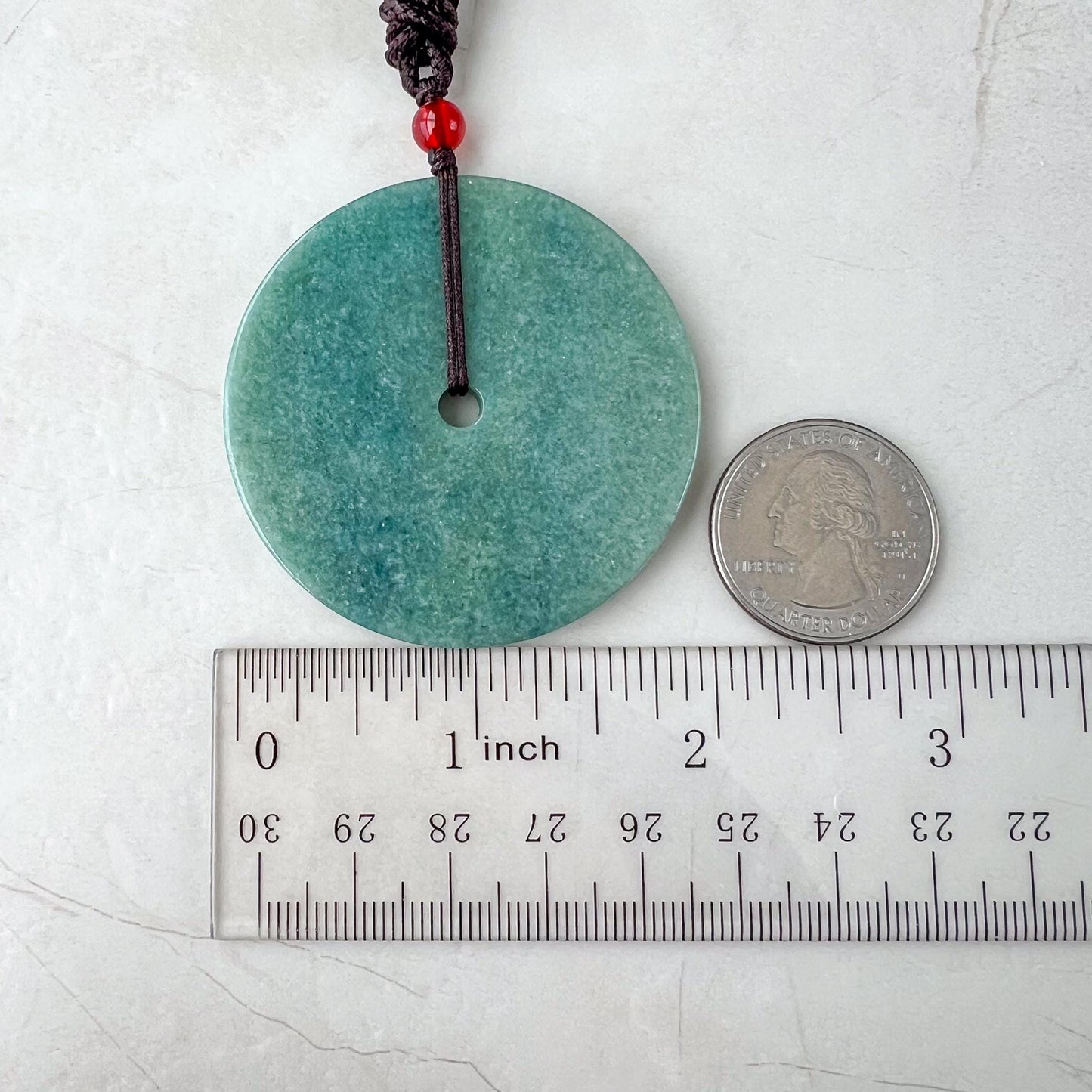 Large Green Blue Peace Donut Pendant, Jadeite Jade, Circle Donut Minimalist Carved Pendant, SHWQ-0722-1750017265
