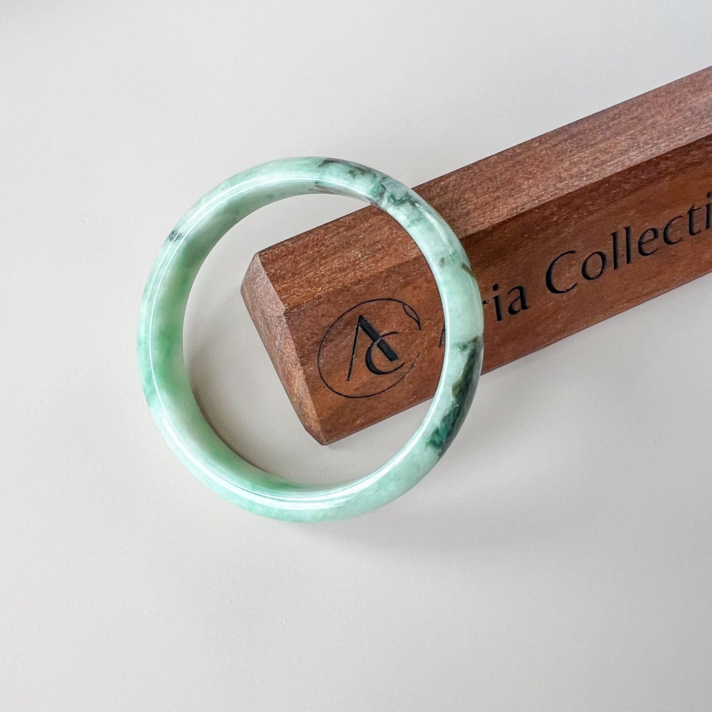 56.9 mm Green Jadeite Jade Bangle, Burmese Grade A Jadeite Jade, YW-0110-1752540021